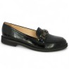 Ludmilla - Black patent loafer with gold jewels - Moccasin femme grande pointure - Shoesissime