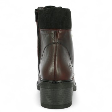 bottines cuir bordeaux chaude petit talon femme grande taille 42, 43, 44, 45 Shoesissime, vue arrière