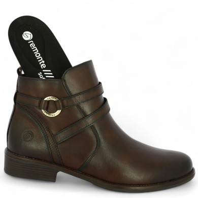 bottines marron femme semelle amovible Remonte 42, 43, 44, 45 Shoesissime, vue détails
