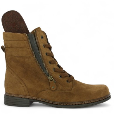 Boots Gabor semelle amovible cuir velours marron 42, 42.5, 43, 44 Shoesissime, vue détails