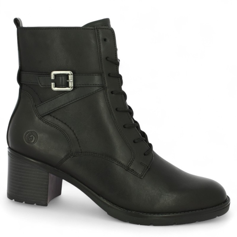 D2A75-00 bottine noire à lacets Remonte grande taille 42, 43, 44, 45 Shoesissime, vue profil