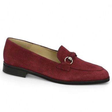 mocassin femme velours bordeaux 42, 43, 44, 45 Shoesissime, vue profil mocassin femme velours bordeaux 42, 43, 44, 45 Shoesissime, vue profil