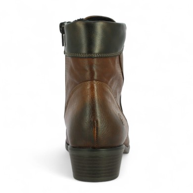 Bottine semelle amovible marron confort petit talon femme grande pointure Shoesissime, vue arrière