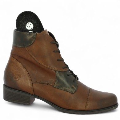 Bottine semelle amovible marron confort petit talon femme 42, 43, 44, 45 Shoesissime, vue détails