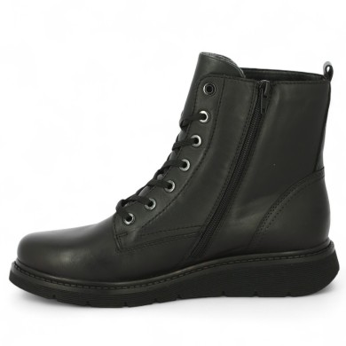 Stanley - D3979-00 Boots noire à lacets plate - Bottines femme 42, 43, 44, 45 - Shoesissime