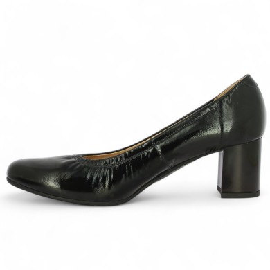 escarpin talon 6 cm vernis noir cuir grande taille femme Shoesissime, vue intérieure