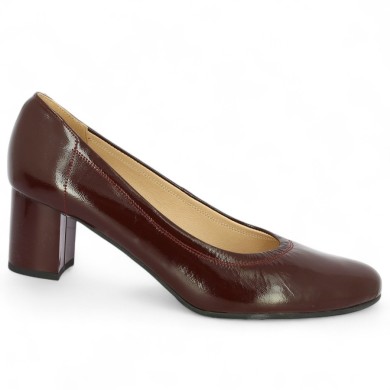 escarpin 6 cm vernis bordeaux grande taille femme Shoesissime, vue profil escarpin 6 cm vernis bordeaux grande taille femme Shoesissime, vue profil
