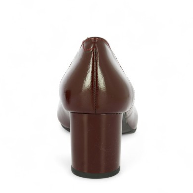 escarpin 6 cm 42, 43, 44, 45 vernis bordeaux grande taille Shoesissime, vue arrière