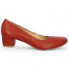 chaussure petit talon cuir rouge grande taille femme Shoesissime, vue coté
