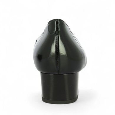 Isadora - Ballerine à talons vernis noir - Escarpins vernis grande taille - Shoesissime