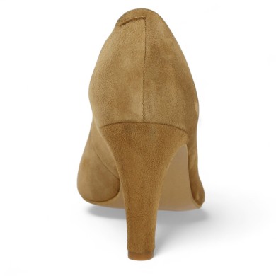 Kiss - Camel velvet pumps 8 cm heel - Women's heels 42, 43, 44, 45, 46 - Shoesissime