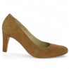 escarpin velours camel 42, 43, 44, 45 Shoesissime, vue profil
