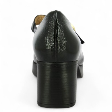 Minnie - Escarpin à bride et plateforme vernis noir - Chaussures plateforme grande taille - Shoesissime