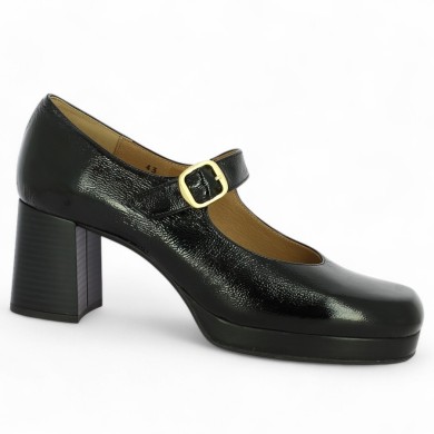 babies vernis noir semelle plateforme grande taille femme Shoesissime, vue profil