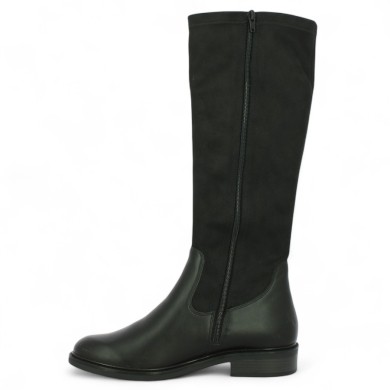Sharon - Smooth synthetic and velvet black Remonte boots - Remonte boots 42, 43, 44, 45 - Shoesissime
