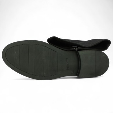 Sharon - Botte noire D2W76-00 Remonte synthétique lisse et velours - Botte Remonte 42, 43, 44, 45 - Shoesissime