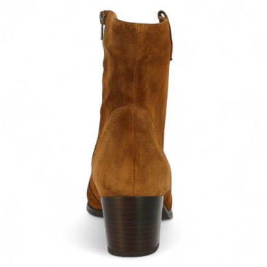 chaussures automne hiver croute de cuir camel femme grande taille Shoesissime, vue arrière