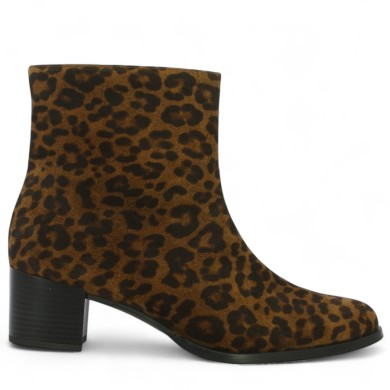 Sidonie - Leopard leather boots large size - Heeled boots 42, 43, 44, 45 - Shoesissime