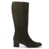 bottes velours marron mollet large  42, 43, 44, 45 Shoesissime, vue profil