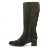 Florence - Calf-length brown nubuck women's boots - Large size women's boots - Shoesissime