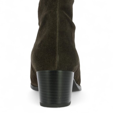 Florence - Calf-length brown nubuck women's boots - Large size women's boots - Shoesissime