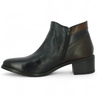 chaussure bleu marine grande taille femme petit talon bottine Shoesissime, vue intérieure