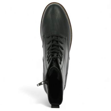 D8661-00 Bottines à lacets cuir noir grande taille femme Shoesissime, vue coté