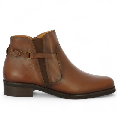 Dalhia - Flat brown boots - camel women - Women's size boot - Shoesissime