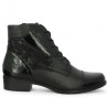 Tiphaine - D6882-00 Black ankle boot with laces small heel - Chaussures Remonte 42, 43, 44, 45 - Shoesissime