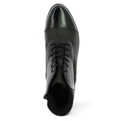 D6882-00 Bottine à lacets noire confort grande pointure Shoesissime, vue dessus