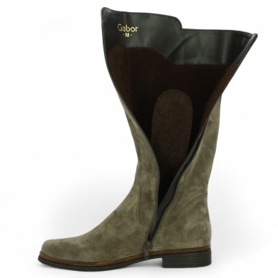 botte plate femme grande taille velours taupe Shoesissime, vue détails