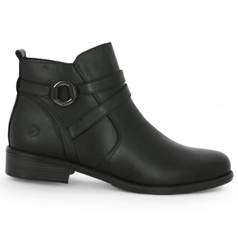 D0F77-00 Boots plate noire femme 42, 43, 44, 45 Remonte, vue profil