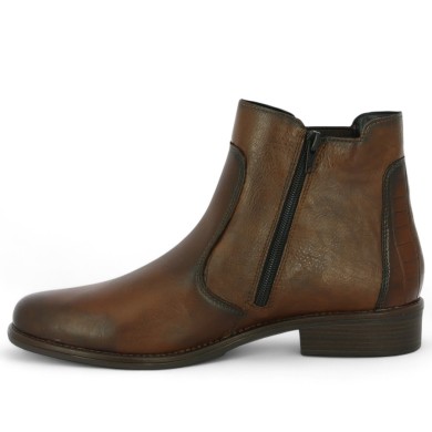 bottines plates camel grande pointure femme Remonte Shoesissime, vue intérieure