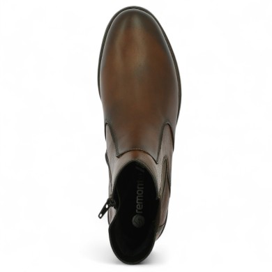 bottine grande pointure Remonte cuir marron  semelle amovible Shoesissime, vue dessus