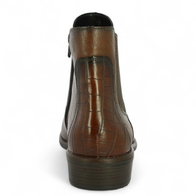 Cassy - Bottines cuir marron Remonte - Chaussures Remonte - Shoesissime