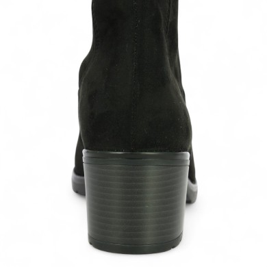 botte petit talon confort femme grande taille velours noir Shoesissime, vue détails