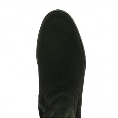 D2A76-00 Botte noire velours stretch grande taille femme Shoesissime, vue dessus