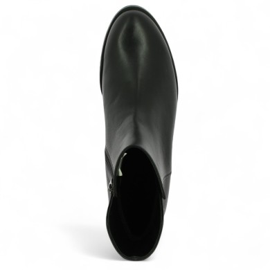 bottine plate habillée cuir noir femme grande pointure Shoesissime, vue dessus