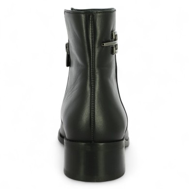 Saskia - Bottines sobre plate cuir noir femme - Bottines cavalières 42, 43, 44, 45 - Shoesissime