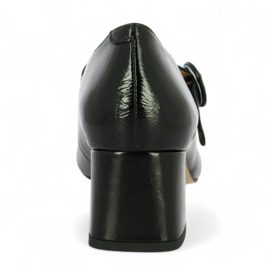 talon femme vernis noir à brides 42, 43, 44, 45, vue détails