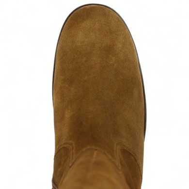 botte femme grande taille velours marron Gabor Shoesissime, vue dessus
