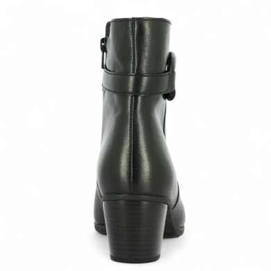 bottine à talon Gabor cuir noir petit talon femme grande taille, vue arrière