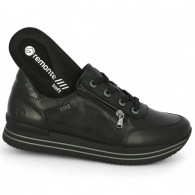 baskets cuir noir femme mode 42, 43, 44, 45 Shoesissime, vue détails