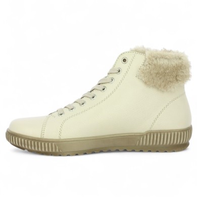 Baskets chaudes femme Remonte cuir blanc cassé grande pointure Shoesissime, vue intérieure