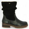 D0B80-00 boots montante chaude grande taille femme laine cuir noir Shoesissime, vue coté