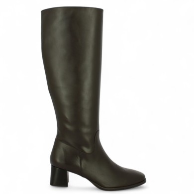 Adriana - Brown leather boots 5.5 cm heel - Women's boots 42, 43, 44, 45 - Shoesissime