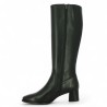 Adriana - Black leather boots 5.5 cm heel - Women's boots 42, 43, 44, 45 - Shoesissime