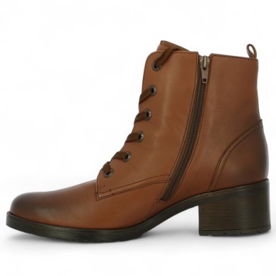 Boots à lacets cuir camel Gabor femme grande taille Shoesissime, vue intérieure