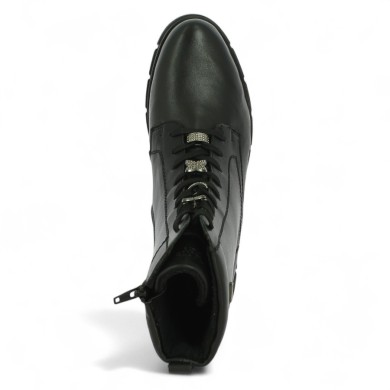 D2S73-00 Boots à lacets noire Remonte lacets bijoux grande taille femme Shoesissime, vue dessus