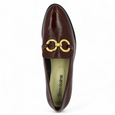 mocassin femme élégant vernis bordeaux grande pointure Shoesissime, vue dessus